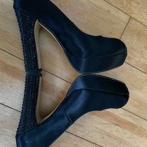 Michael Kors Platform Peep Toe High Heels, Black, 4.5M